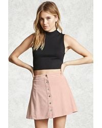 Forever 21 Contemporary Faux Suede Skirt in Pink | Lyst